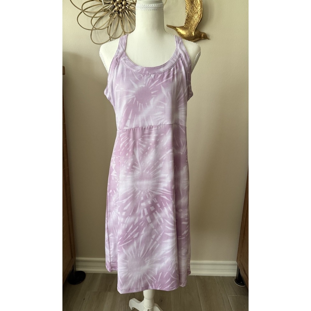 Columbia Sportwear Tank Dress Womens Large Lavender Floral Sleeveless Pockets
